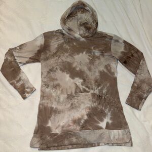 RBX Women's Brown Tie Dye Long Sleeve Pullover Yoga Hoodie Sweatshirt Small